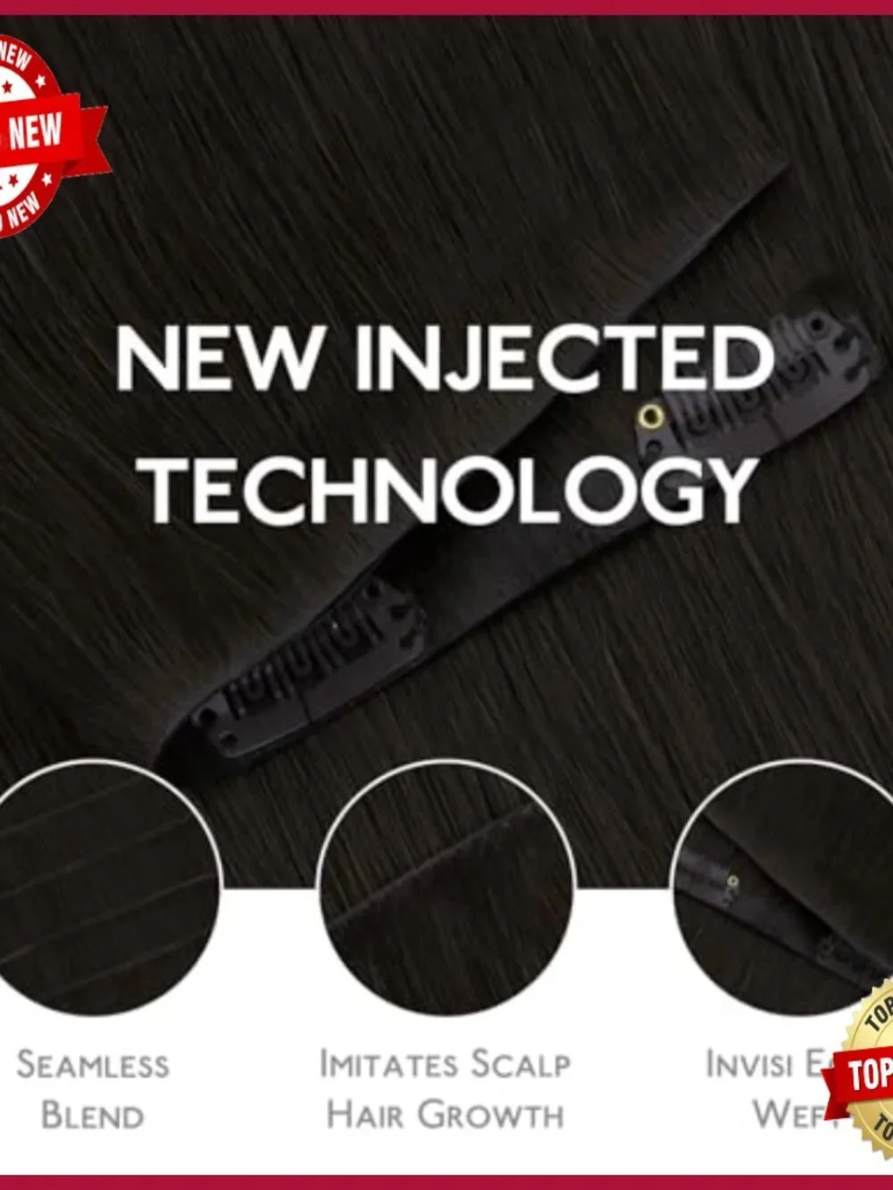 14 Inch Real Human Hair Clip-In Extensions, 130g 9pcs Seamless PU Weft